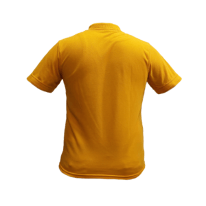 تی شرت کارگاهی رنگ زرد نمای پشت