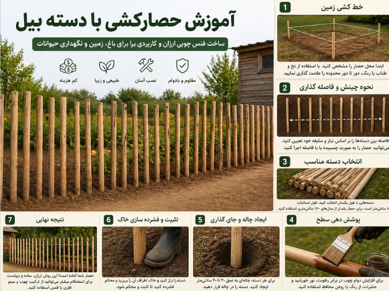 آموزش حصارکشی با دسته بیل